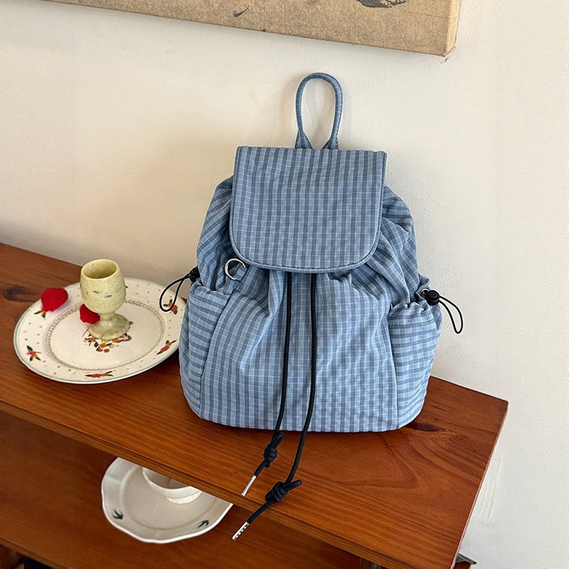 Canvas Backpack Casual - Mochila ligera a cuadros para ordenador