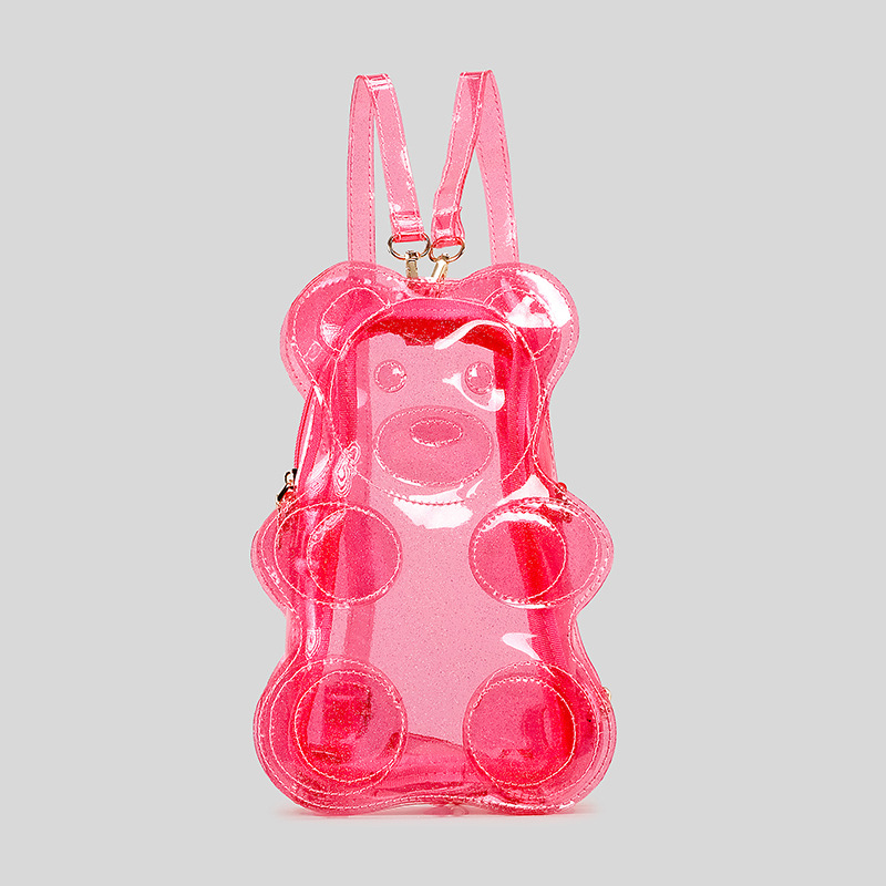 Mini Backpack Purse - Novedad, Mini mochila transparente con purpurina