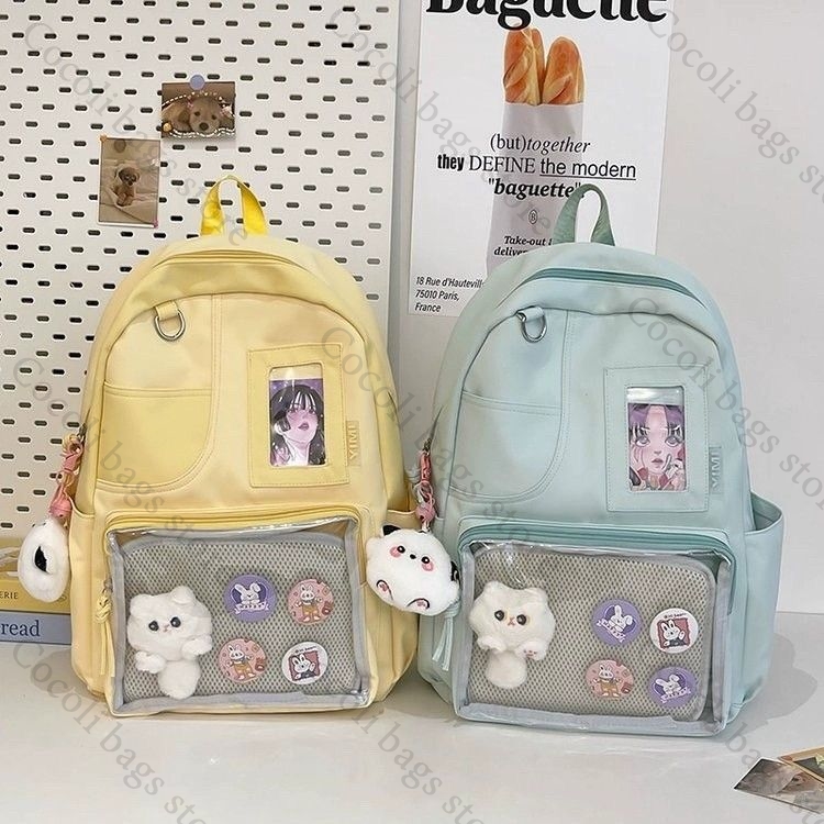 Canvas Backpack Casual - Mochila de Color Sólido Tipo Ita