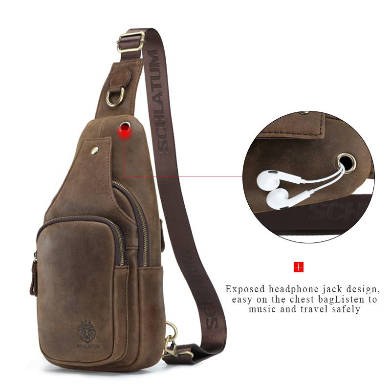 SCHLATUM 100% bolso de pecho d - Leather Backpack Vintage reseña y precio
