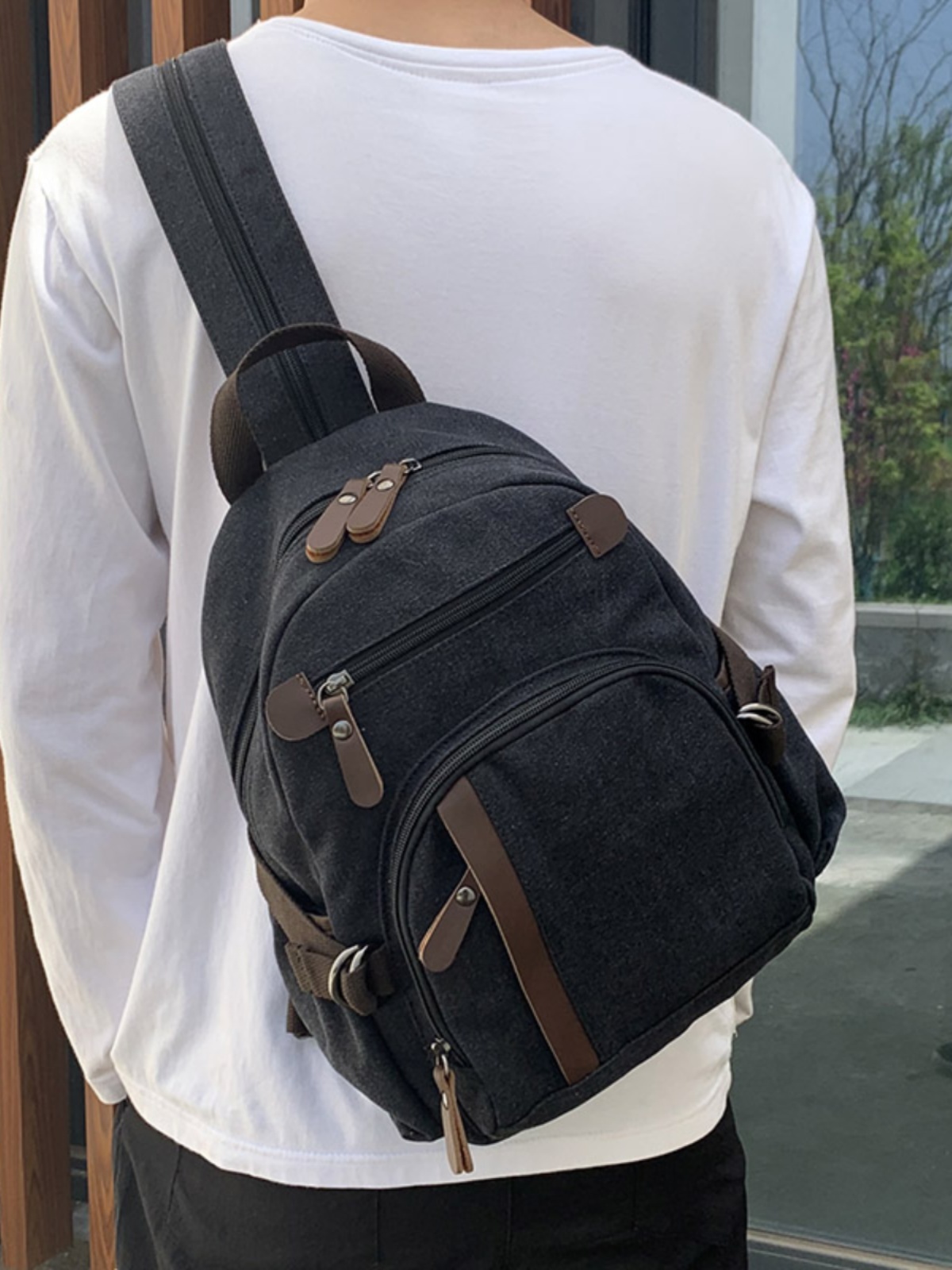 Mochila pequeña de lona para h - Canvas Backpack Casual reseña y precio
