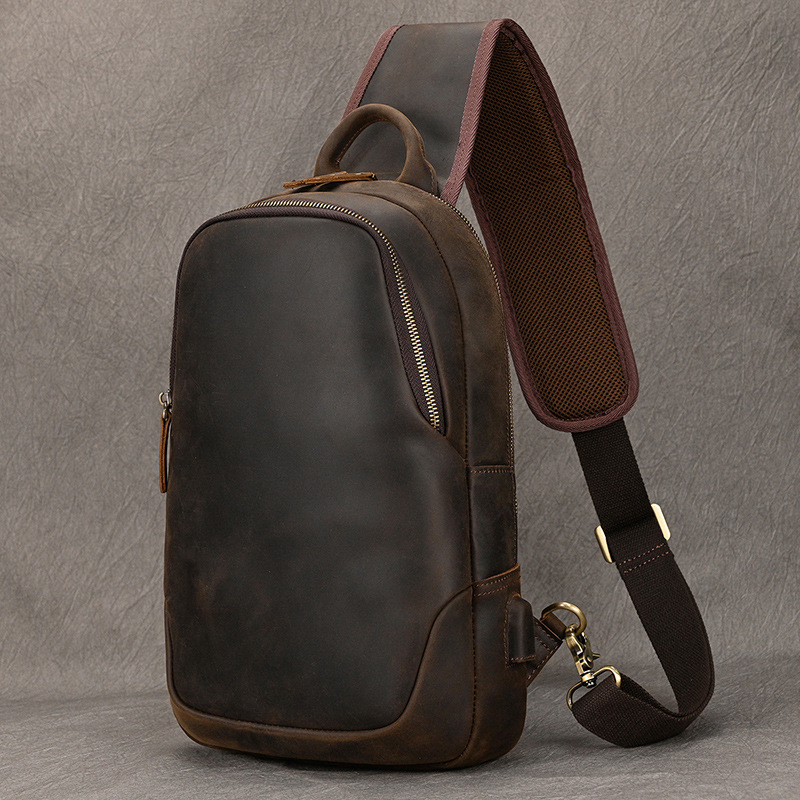Bolso de pecho de piel de vaca - Leather Backpack Vintage reseña y precio