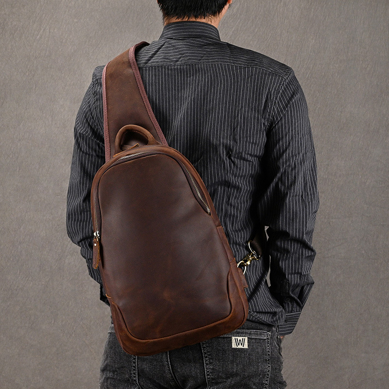 Bolso de pecho de piel de vaca - Leather Backpack Vintage reseña y precio